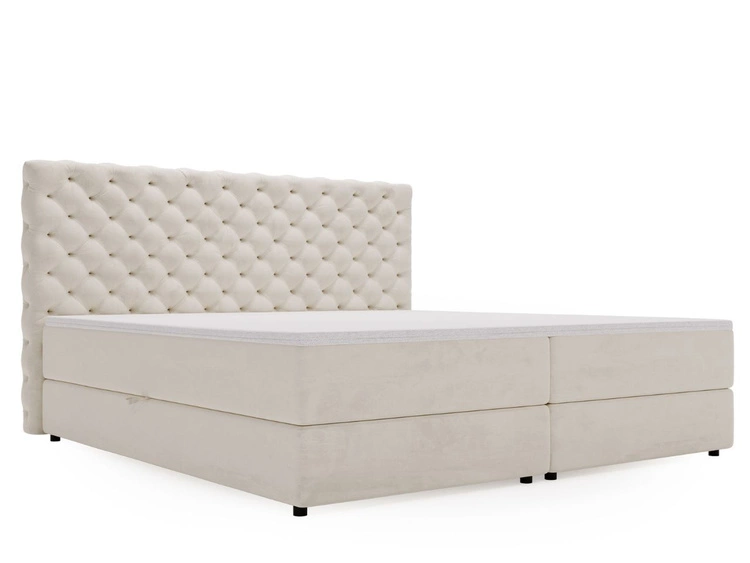 Boxspringbett mit Bettkasten 140x200 Bergamo Beige
