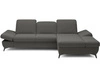 Ecksofa L-Form Rechts mit Schlaffunktion und Bettkasten Hannover Dunkelgrau