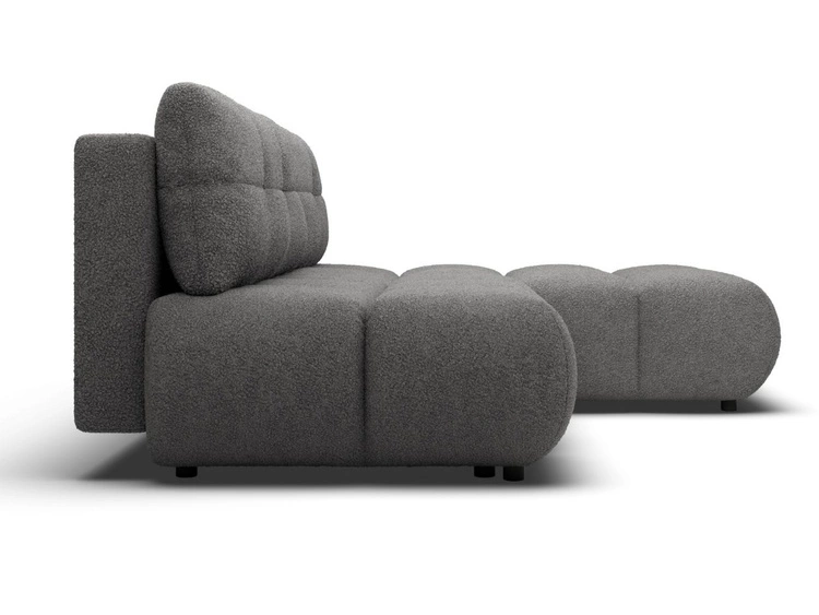 Ecksofa mit Schlaffunktion und Bettkasten Rechts Milet Grau