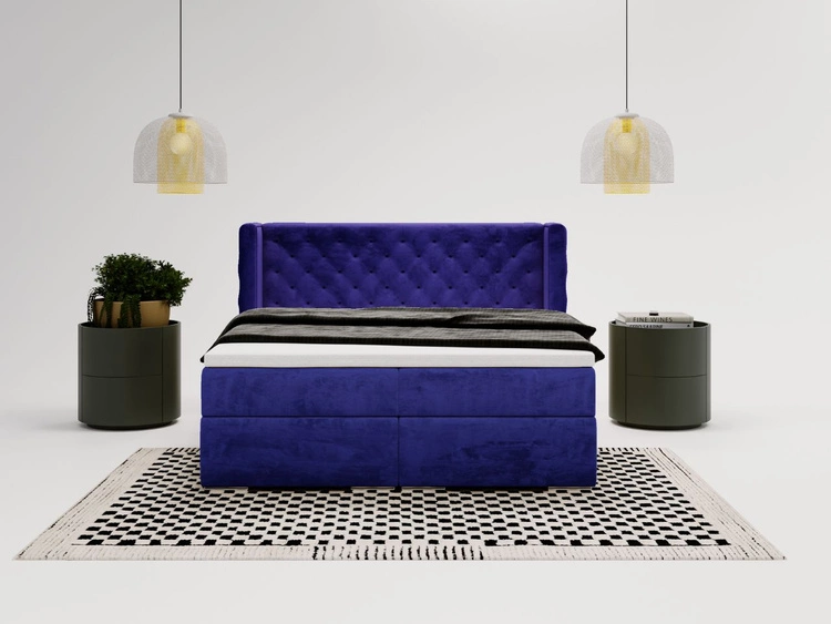 Boxspringbett mit Bettkasten 180x200 Lion Dunkelblau