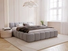 Polsterbett ohne Bettkasten mit Lattenrost 160x200 Cloud Low aus Samtstoff Grau