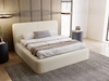 Polsterbett mit Bettkasten und Lattenrost 200x200 Amaro Beige