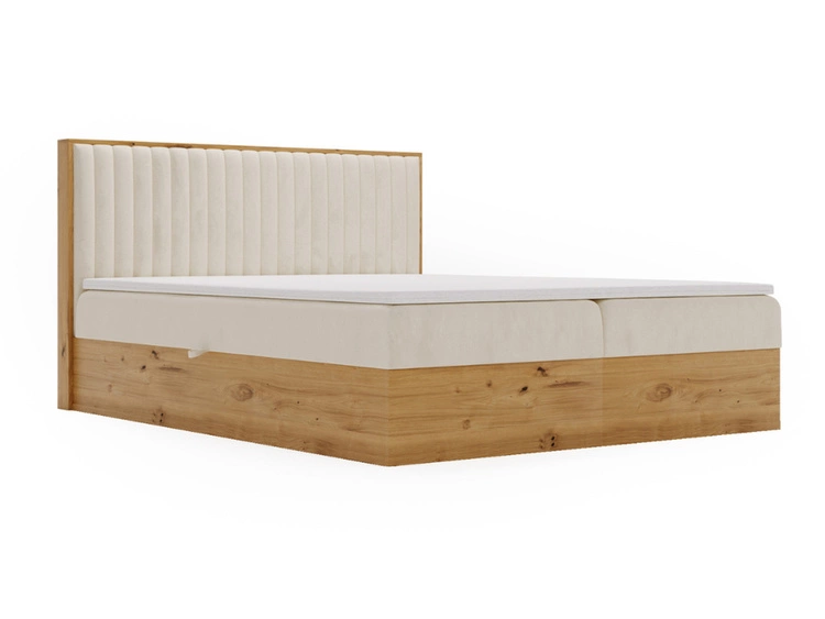 Boxspringbett mit Bettkasten 140x200 Forest Beige