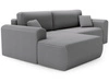 Ecksofa mit Schlaffunktion und Bettkasten Belvio links Dunkelgrau