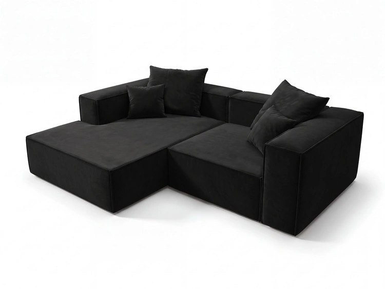 Ecksofa L Links Vellaro Schwarz