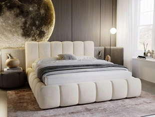 Polsterbett Ohne Bettkasten mit Lattenrost 140x200 Cloud Beige