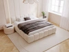 Polsterbett mit Bettkasten und Lattenrost 140x200 Cloud Low Beige