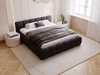 Polsterbett ohne Bettkasten mit Lattenrost 160x200 Cloud Low aus Bouclé-Stoff Schwarz
