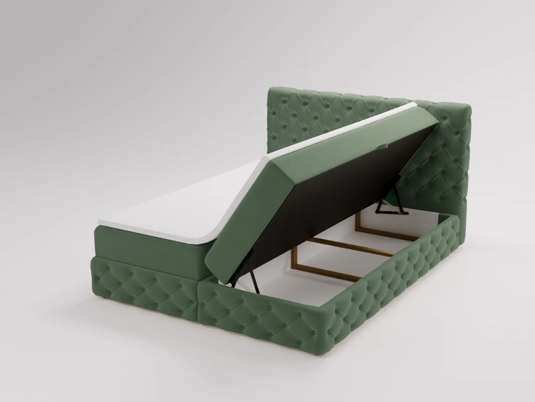 Boxspringbett mit Bettkasten 120x200 Canolo Grün
