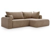 Ecksofa L-Form mit Schlaffunktion und Bettkasten Savana Bis Dunkelbeige