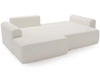 Ecksofa mit Schlaffunktion und Bettkasten Belvio links Creme