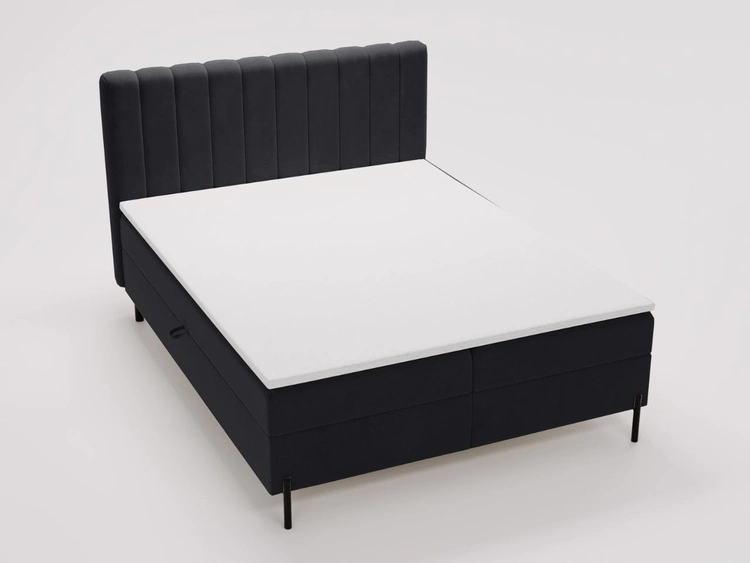 Boxspringbett mit Bettkasten 120x200 Primavera Schwarz