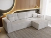 Ecksofa L-Form mit Schlaffunktion und Bettkasten Prato XL Hellgrau 
