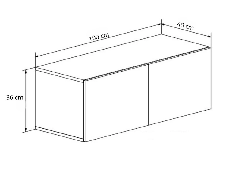 TV-Lowboard mit Türen und LED-Beleuchtung 100 cm Nodoo Schwarz Hochglanz
