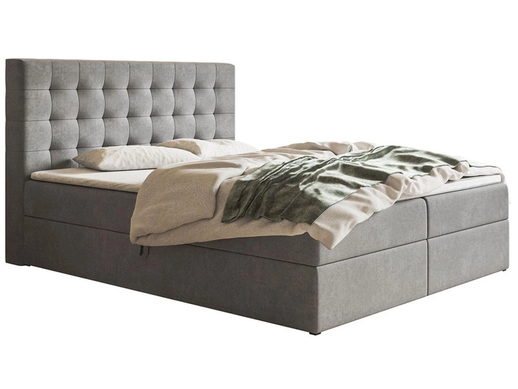 Boxspringbett mit Bettkasten 140x200 Denza Grau