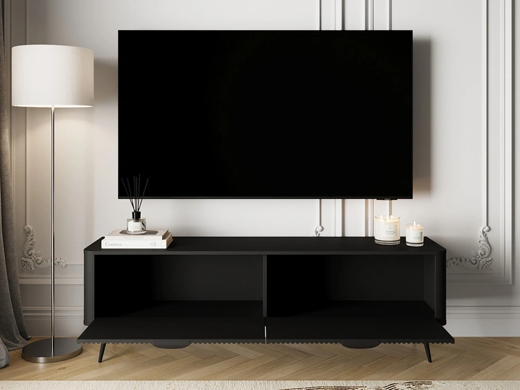 TV-Lowboard mit Türen 163 cm Latina Schwarz