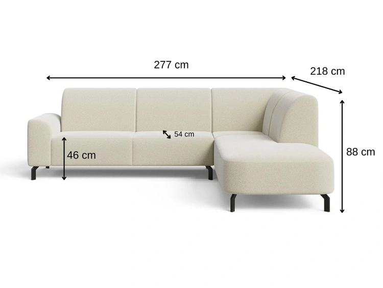 Ecksofa L-Form Links Regento Bouclé-Stoff Beige