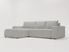 Ecksofa L-Form Links mit Schlaffunktion und Bettkasten Tazones Hellgrau