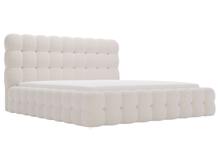 Polsterbett mit Bettkasten und Lattenrost 200x200 Twist Beige