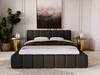 Polsterbett mit Bettkasten und Lattenrost 160x200 Alicante Boucle Schwarz