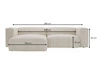 Ecksofa L-Form Links Moderne Cord Ecksofa Landi Beige