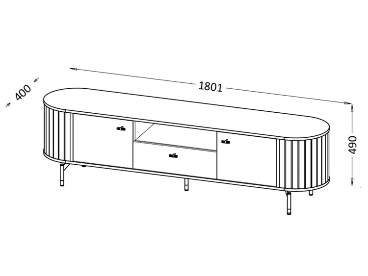 Möbel-Set für Wohnzimmer Soria Schwarz mat