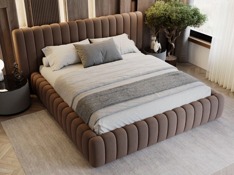 Polsterbett mit Bettkasten und Lattenrost 160x200 Bliss Braun