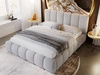 Polsterbett mit Bettkasten und Lattenrost 200x200 Cloud Bouclé-Stoff Hellgrau