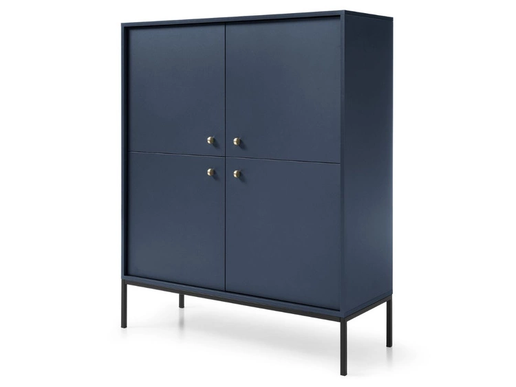 Türkommode mit Schwarz Metallbeinen Amor Marineblau