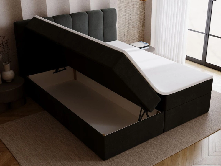 Boxspringbett mit Bettkasten 160x200 Maison Dunkelgrau