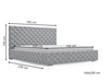 Polsterbett mit Bettkasten und Lattenrost 160x200 Astra Hellgrau
