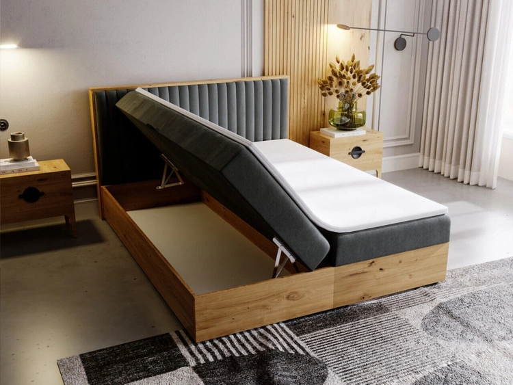 Boxspringbett mit Bettkasten 160x200 Forest Dunkelgrau