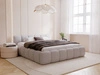 Polsterbett ohne Bettkasten mit Lattenrost 140x200 Cloud Low aus Bouclé-Stoff Grau