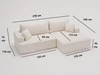 Ecksofa L-Form Rechts mit Schlaffunktion und Bettkasten California Hellgrau