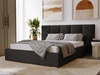 Polsterbett mit Bettkasten und Lattenrost 120x200 Lizbona Schwarz