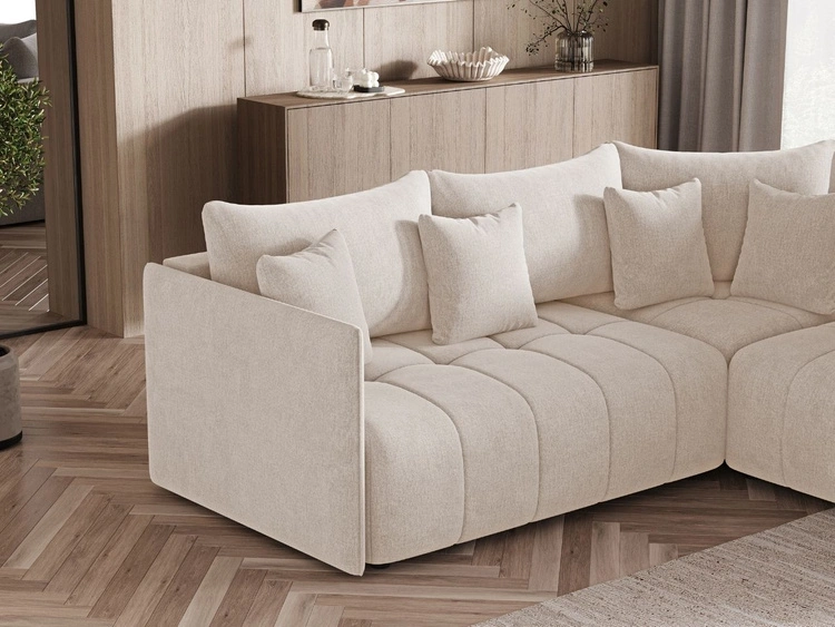 Ecksofa L-Form mit Schlaffunktion und Bettkasten Ardi L Beige