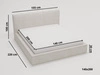 Polsterbett mit Bettkasten und Lattenrost 140x200 Monaco Beige