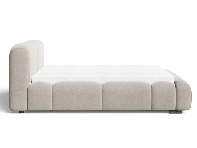 Polsterbett mit Bettkasten und Lattenrost 160x200 Aubi Beige