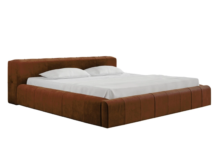 Polsterbett mit Bettkasten und Lattenrost 140x200 Lipari Braun