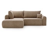 Ecksofa L-Form mit Schlaffunktion und Bettkasten Savana Bis Dunkelbeige