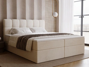 Boxspringbett mit Bettkasten 200x200 Maison Beige