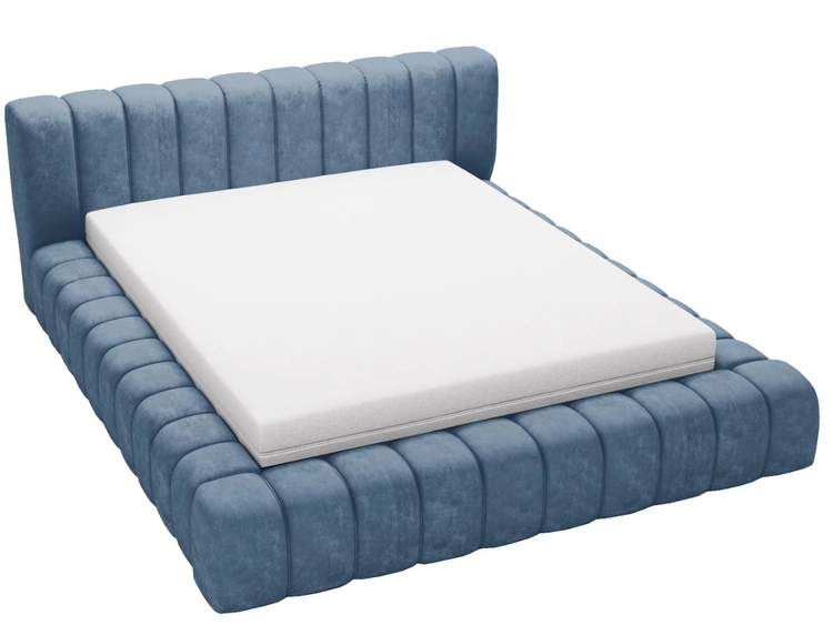 Polsterbett mit Bettkasten und Lattenrost 180x200 Italia Blau