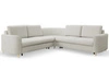 Ecksofa L-Form Rechts mit Schlaffunktion und Bettkasten Limon Hellgrau