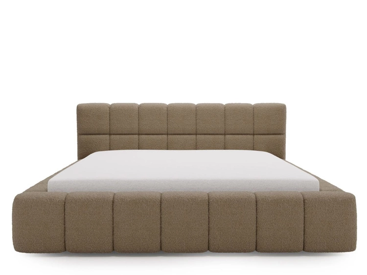 Polsterbett mit Bettkasten und Lattenrost 160x200 Alicante Boucle Braun