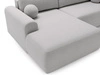 Ecksofa L-Form mit Schlaffunktion und Bettkasten Savana Links Bouclé-Stoff Grau