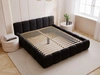 Polsterbett ohne Bettkasten mit Lattenrost 160x200 Cloud Low aus Samtstoff Schwarz