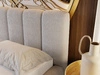 Polsterbett mit Bettkasten und Lattenrost 200x200 Cloud Bouclé-Stoff Hellgrau