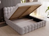 Polsterbett mit Bettkasten und Lattenrost 200x200 Twist Grau