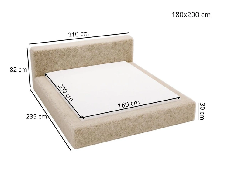 Polsterbett mit Bettkasten und Lattenrost 180x200 Enjoy Beige