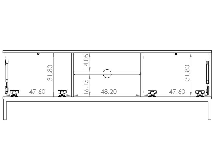 TV-Lowboard mit Türen 150 cm Soroko Schwarz